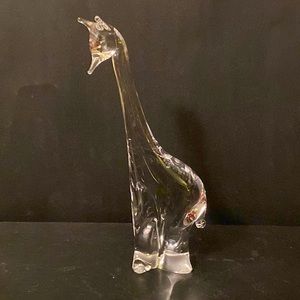 Vintage 1980s Eneryda of Sweden Art Glass Giraffe Figurine H-10.5 Inches